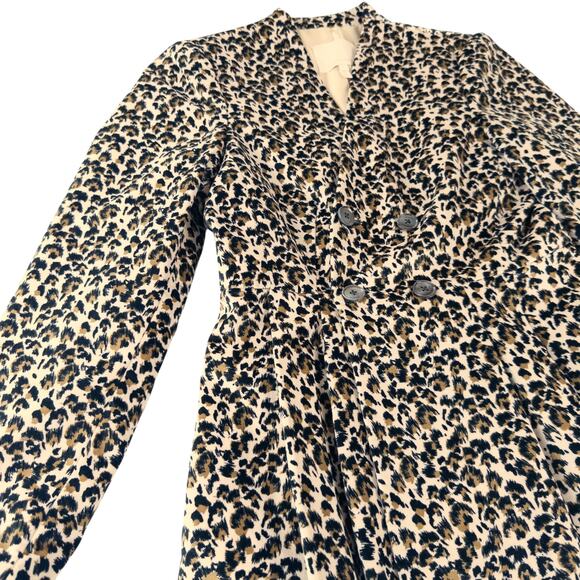 Like New! Rebecca Taylor Leopard Print Velveteen Jacket in Caramel Combo Size 2 - Picture 15 of 15